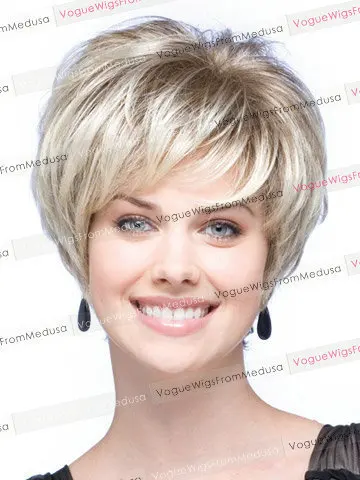 Curly Synthetic Hair Wigs Platinum Short Blonde Wig Full Wig