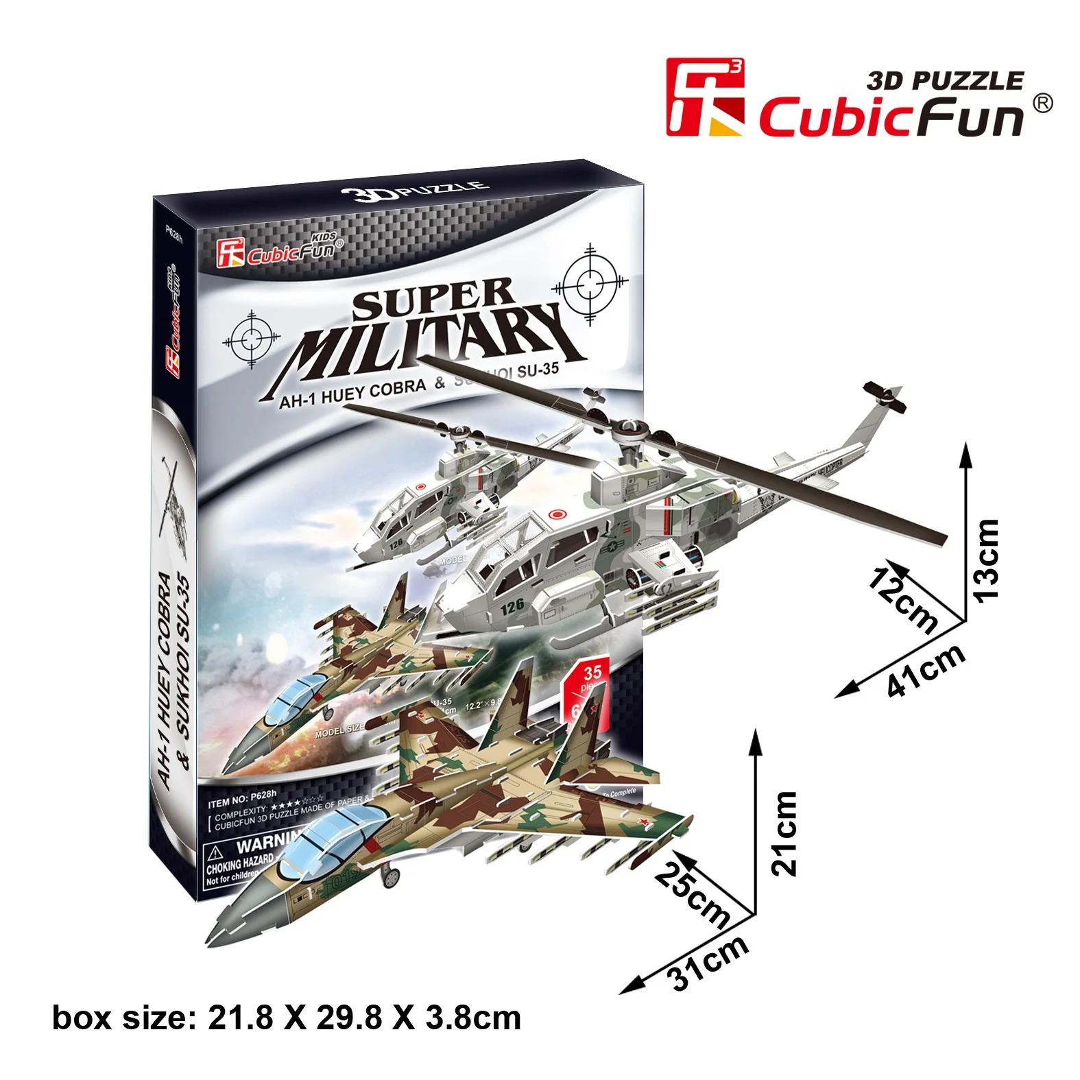 Candice guo toy birthday gift 3D paper puzzle assemble building model game stereomodel P628H cobra helicopter