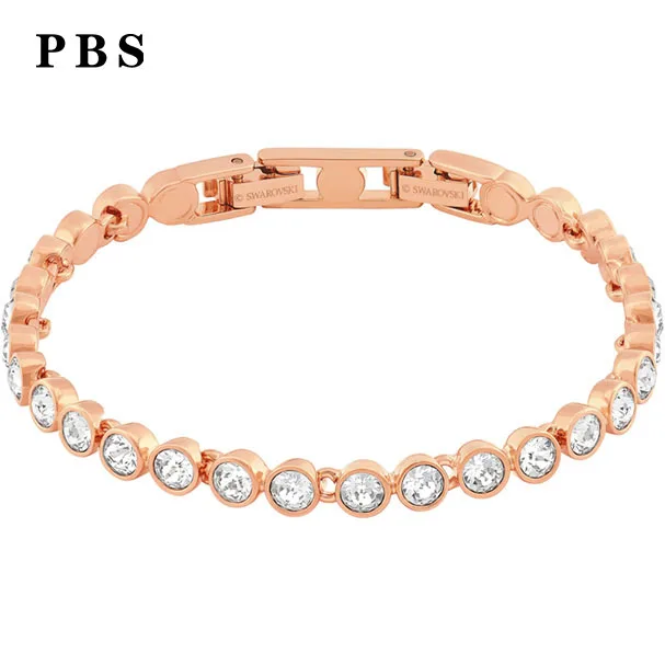 

PBS Original Reprint High Quality 1:1 SWA Cubic Zirconia Plated Rose Gold Bracelet With Logo Gift First Choice Free Package Mail
