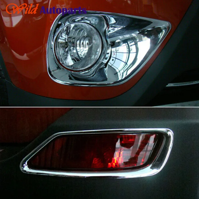 4pcs ABS Mirror Chrome Front + Rear Fog Light Lamp...