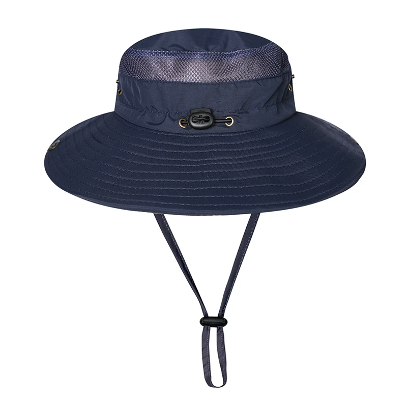 Шапка для рыбалки улицы дышащая Packable складной зонт нейлоновая сетка рабака Солнца кепки с подбородком ремень для женщин мужчин