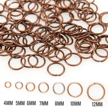 Медь смешанные Размеры 3/4/5/6/7/8/10/12/20 мм тон Металлические разомкнутые кольца для прыжков Цепочки и ожерелья с закрыть инструмент кольцо "сделай сам" для изготовления ювелирных изделий