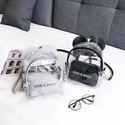 

BENVICHED Mini Size Transparent Women Backpacks Clear PVC Teenager Girls Zipper Student School Backpack Travel Micke Bag D41
