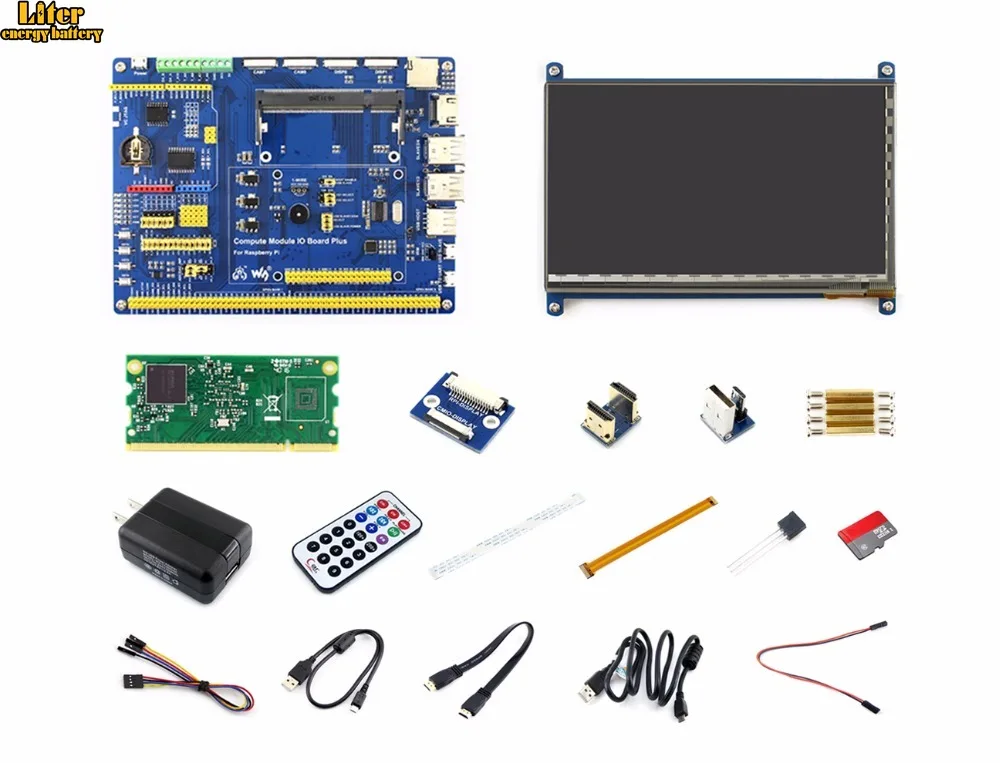 

Raspberry Pi Compute Module 3 Lite Development Kit Type B With Compute Module 3 Lite 7inch HDMI LCD, Power Adapter Micro SD Card