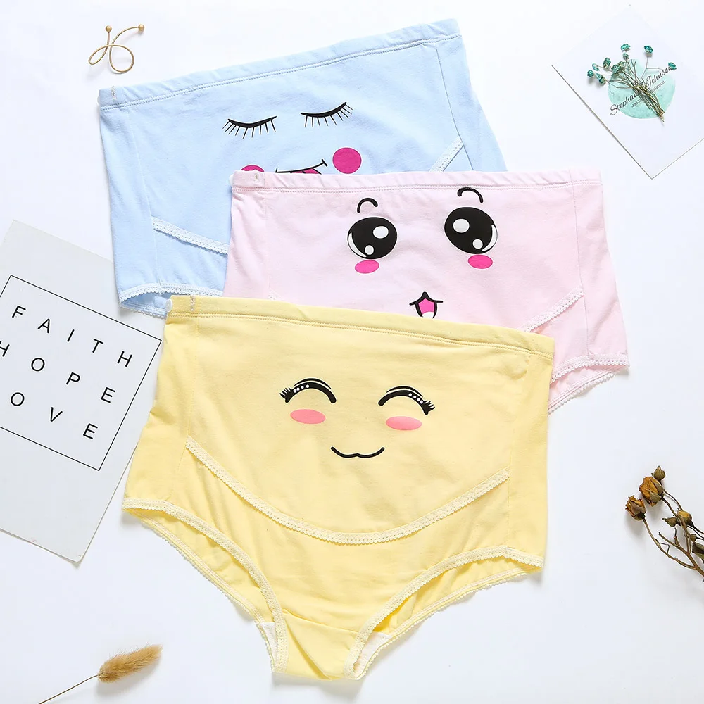 Culotte en Coton pour Femme Enceinte, Culotte Ventre Taille Haute,  Ajustable, Imprimé Dessin Animé, Vêtements pour les Yeux, Intimes de  Grossesse - AliExpress