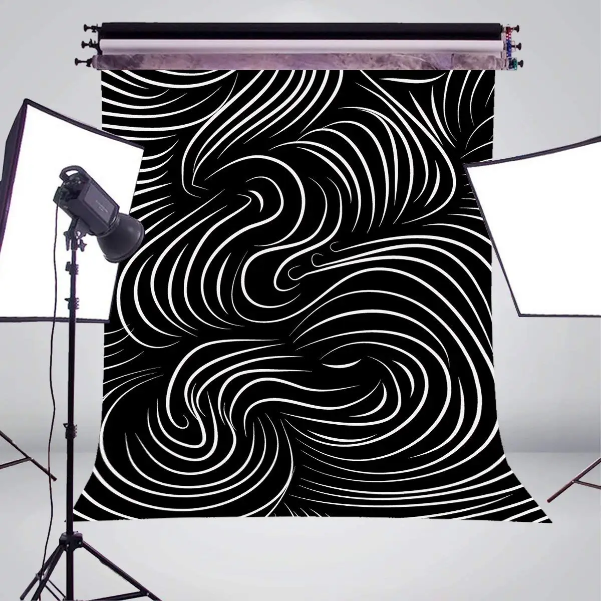 Черный белый фон для фотосъемки абстрактное искусство фотостудия Мисти фоновые