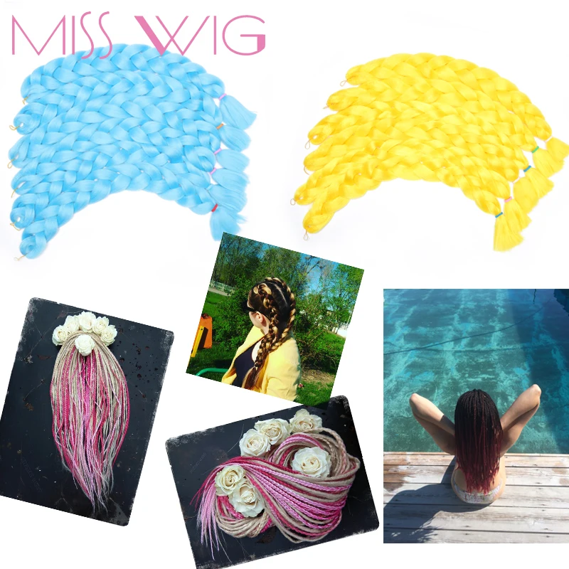 Miss Wig 82 inch 165g Synthetic Braiding Hair Jumbo braids Crochet Braids Hair Extensions Hairstyles Pure Color Miss Wig 82 inch 165g Synthetic Braiding Hair Jumbo braids Crochet Braids Hair Extensions Hairstyles Pure Color