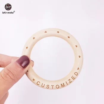 

Let's Make Baby Wooden Ring 70mm Wooden Bracelet 20PCS Customized Wood Teether Natural Maple Baby Bracelet Teether for Baby