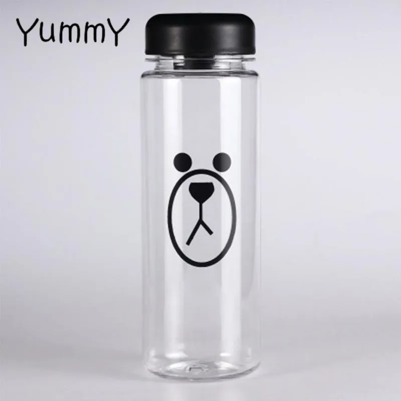 

1Pc 500ml fashion New multipurpose Outdoor sports Brown Bear bottle lemon juice readily space water bottles
