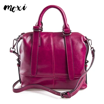 

MOXI Women Shoulder Bag Oil Wax Leather Handbag Female Vintage Ladies Messenger Bag Trendy Crossbody Bags Top-handle Handbag