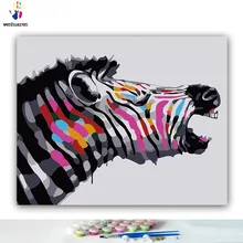 DIY картина по номерам краска ed angry zebra roar Абстрактная фигура краска по номерам с комплектами 40x50 в рамке
