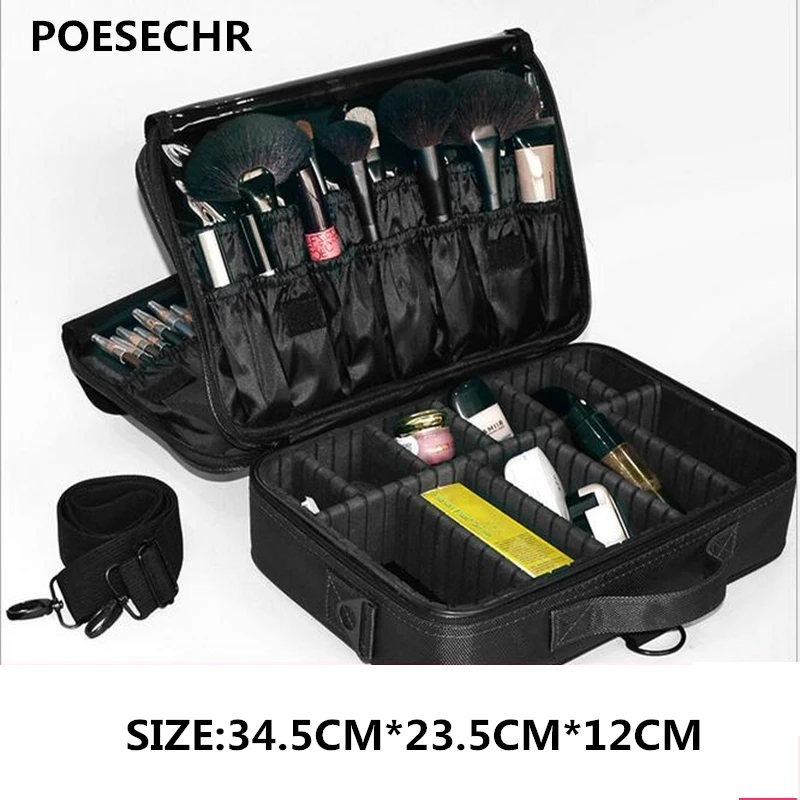 

POESECHR New Arrival Large Multi-storey Professional Make Up Package Bag Nail Pattern Semi-permanent Tool Box Cosmetic Case Bags