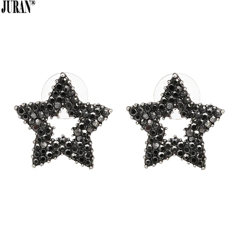 3 цвета блестящие звезды Серьги-гвоздики для Для женщин Симпатичные Мода полые Brincos высокое качество горный хрусталь серьги юран Модные украшения