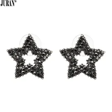 3 цвета блестящие звезды Серьги-гвоздики для Для женщин Симпатичные Мода полые Brincos высокое качество горный хрусталь серьги юран Модные украшения