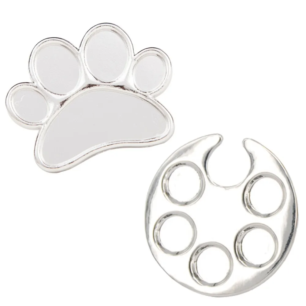 

Nail Tools Mini Manicure Palette Metal Nail Art Finger Ring Palette Mouse Feet Design Makeup Mixing Acrylic Paint Dish JW080