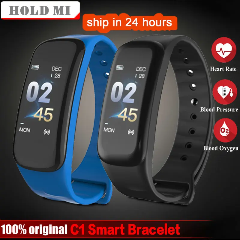 

C1 VS C1S Smart Fitness Bracelet Color Screen Waterproof PK C1Plus Smart Band Heart Rate Monitor Blood Pressure Fitness Tracker