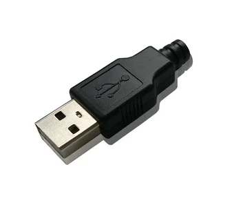 

100x Type A Male USB 4 Pin Plug Socket Connector&Plastic Cover