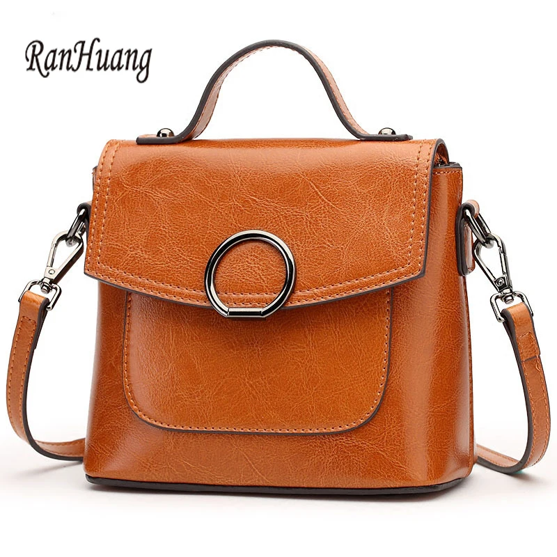 

RanHuang New Arrive 2018 Women Genuine Leather Handbags High Quality Cow Leather Shoulder Bags Fashion Handbags Small Bags Black