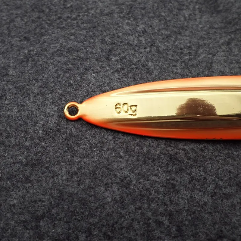 60g 94.7mm Long Shot Metal Fishing Lure Sea Monster Tackle Hard Spoon Bait with Feather