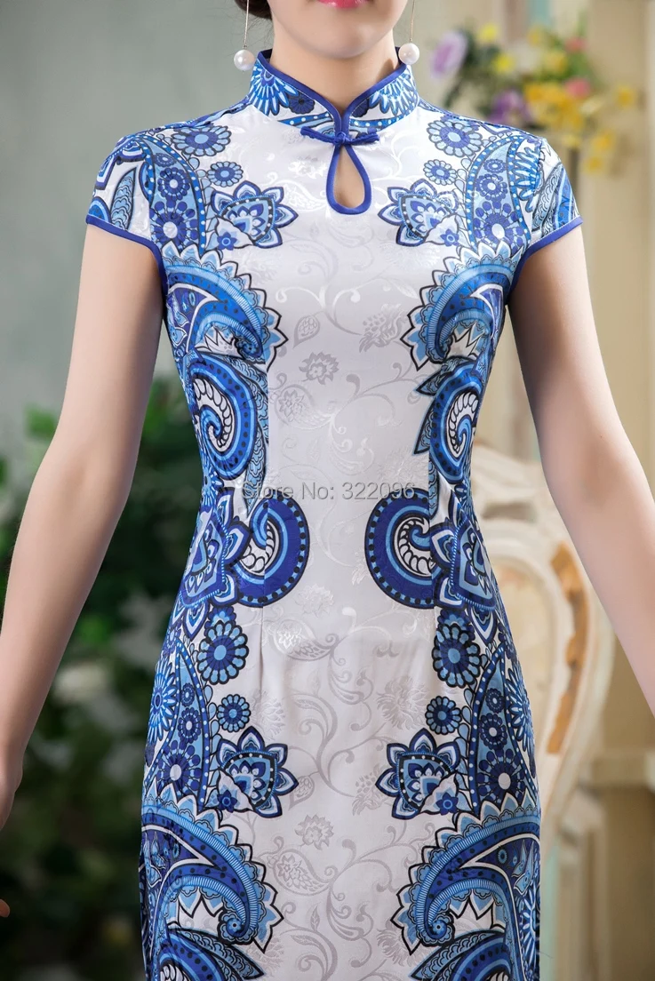 Free Shipping Vintage Cheongsam For Chinese Dress Traditional Free Shipping Vintage Cheongsam For Chinese Dress Traditional Style Oriental Blue And White Summer 224 On Aliexpress Alibaba