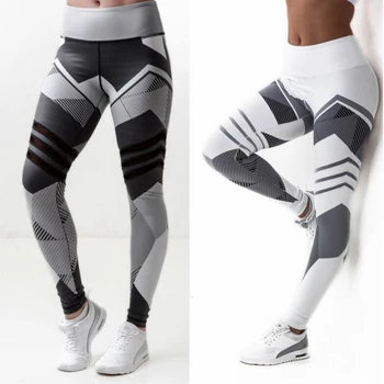 Women yoga sports high waist leggings fitness Gym irregular tight patchwork Running Jogging bodybuilding pant 3