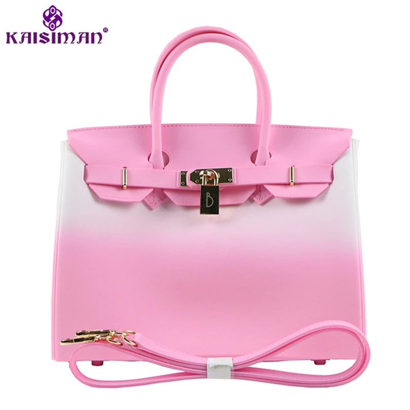 

Luxury Brand Gradient Color Women Tote Bags Platinum Handbags Famous Lock Designer Women Top-handle Jelly Shoulder Bag Sac Bolsa