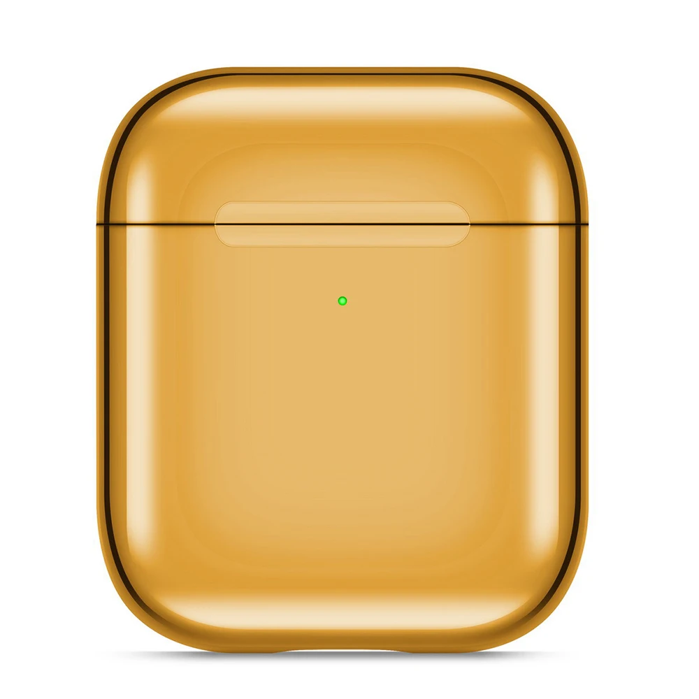 Анти-потерянная коробка AirPods чехол ТПУ Bluetooth беспроводной Чехол для наушников Защитный чехол для Apple Airpods зарядная коробка - Цвет: Gold