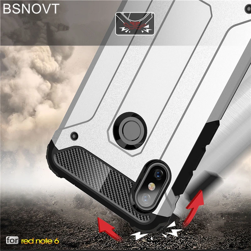

For Xiaomi Redmi Note 6 Case PC + TPU Dual Layer Armor Anti-knock Case For Xiaomi Redmi Note 6 Pro Case For Redmi Note 6 BSNOVT