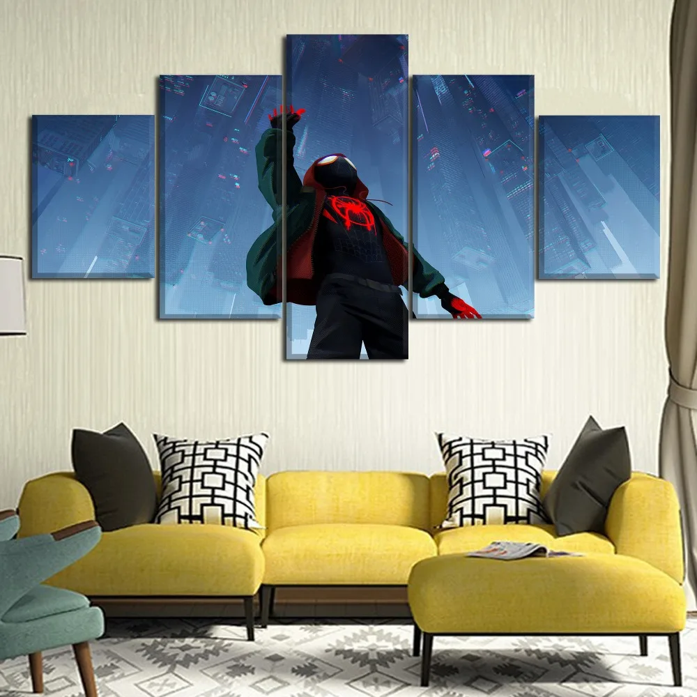 

Spider Man Movie 5 Pieces Home Picture Painting HD Print Canvas Printed Living Room Wall Art Modern Home Decor Picture Artwork