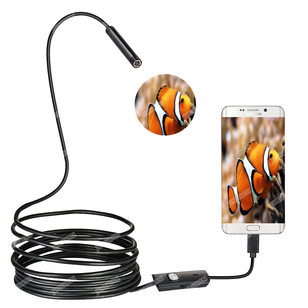 5 мм объектив 1 м/2 м/3 м/5 м Полужесткий кабель Android USB эндоскоп камера