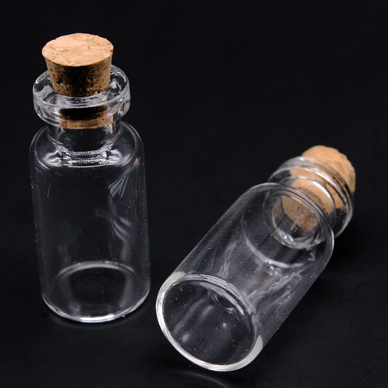 10 шт. милые маленькие бутылочки крошечные прозрачные пустые флаконы для желаний с пробковой пробкой 16 мм* 35 мм 2 мл мини-контейнеры