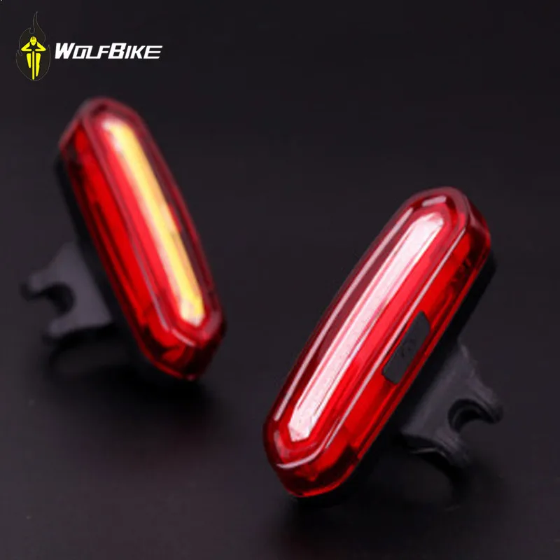 

WOSAWE USB Rechargeable Bicycle Lights Mount Gel Bright 600mAH Battery MTB Cycling Warning 3 Colors Taillight Bike Accessories