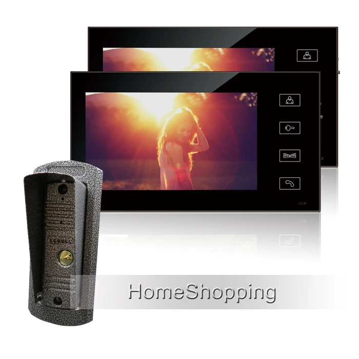 

Wholesale Wired 7" Touch Screen Video Door Phone Intercom System 2 Monitors + 700TVL Metal Waterproof Camera In Stock Free Ship