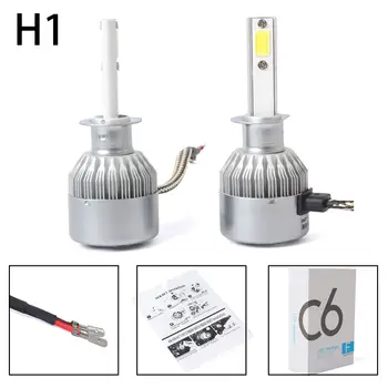 

New 2pcs C6 LED Car Headlight Kit COB H1 36W 7600LM White Light Bulbs