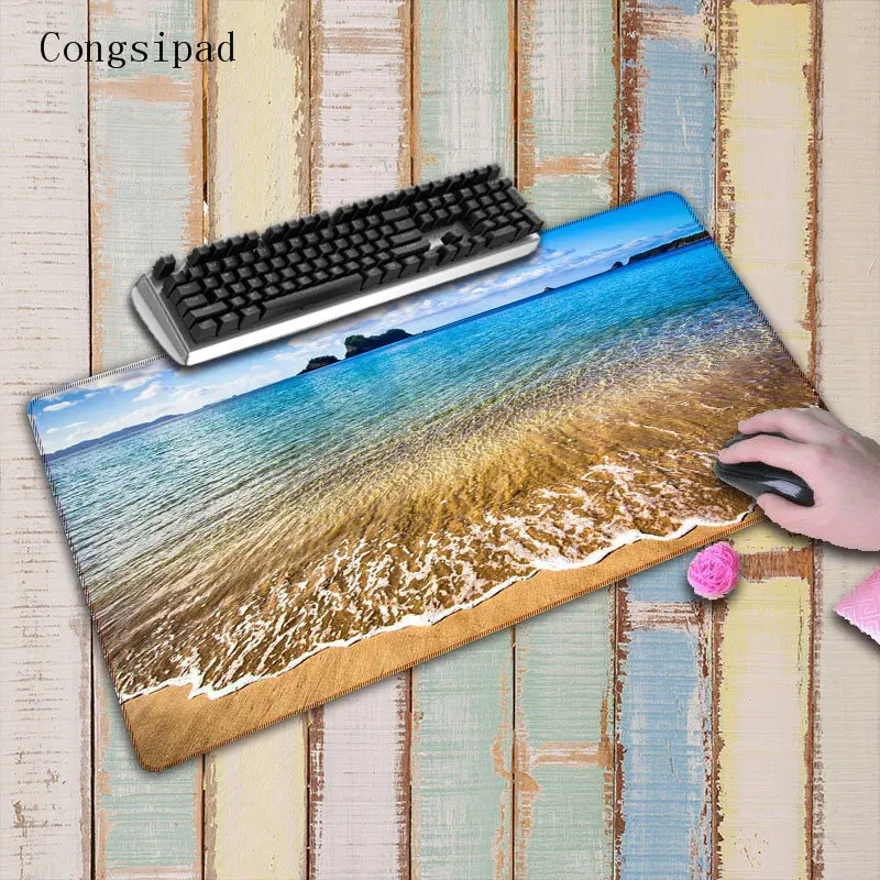  Congsipad Beach wave Super Large Size Mouse Pad Natural Rubber Material Waterproof Desk Gaming Mous