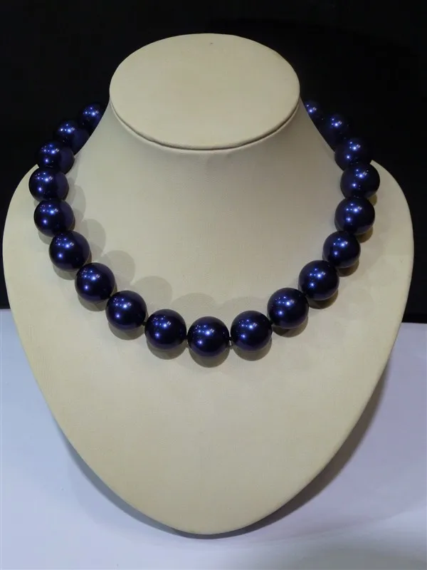 

Fashion boutique lady 18MM Blue Shell Pearl Necklace-RGRDFGV