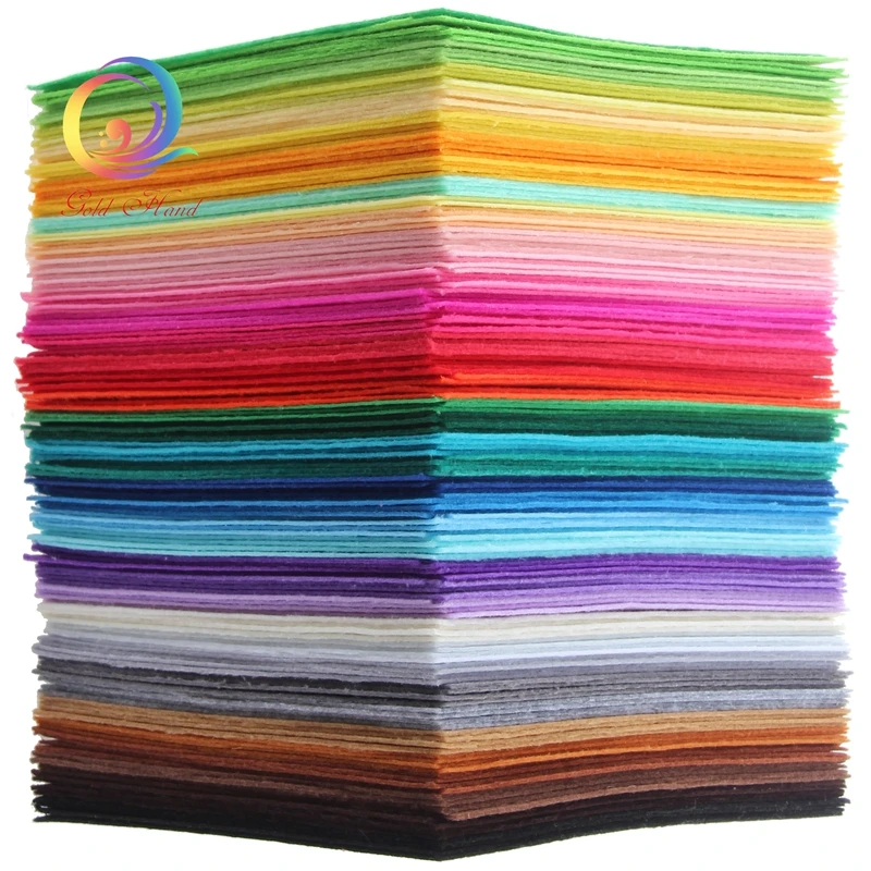 

1mm Thickness Polyester Non Woven Felt Fabric Cloth Felts Of Home Decoration Pattern Bundle For Sewing Dolls Crafts 40pcs15x15cm
