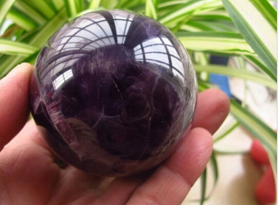 

A 422Rare Tumbled Banded Dream Amethyst Quartz Crystal sphere ball Healing (0601)