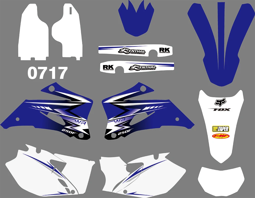 3 м 5 видов стилей команда графика фоны наклейки для YAMAHA WR250F 2007-2013& WR450F 2007 2008 2009 2010 2011