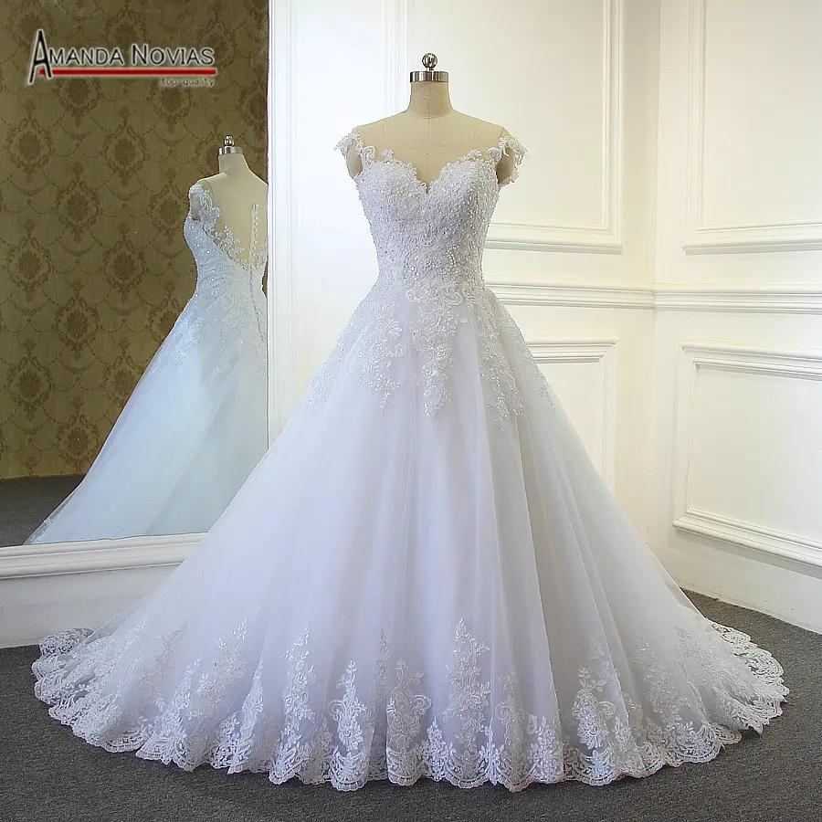 

2019 wedding dresses simple but elegant lace appliques nice wedding dress