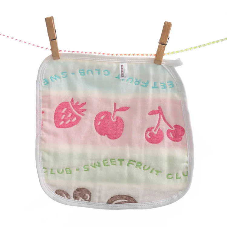 Модное хлопковое Марлевое полотенце с рисунком звезд, фруктов, облаков, короны, маленький квадратный платок для новорожденных детей FS0402 - Цвет: 1