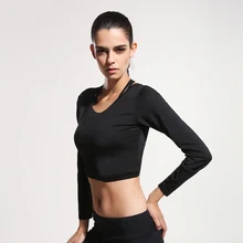 Для женщин высокие эластичные сжатия Колготки для новорождённых Костюмы Фитнес тренажерный зал тренировки спортивные Бег Йога с длинным рукавом Рубашки для мальчиков