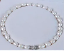 11-13 мм БАРОККО натуральный Южное море белый жемчуг в стиле барокко ожерелье 17-1" Свадебные украшения