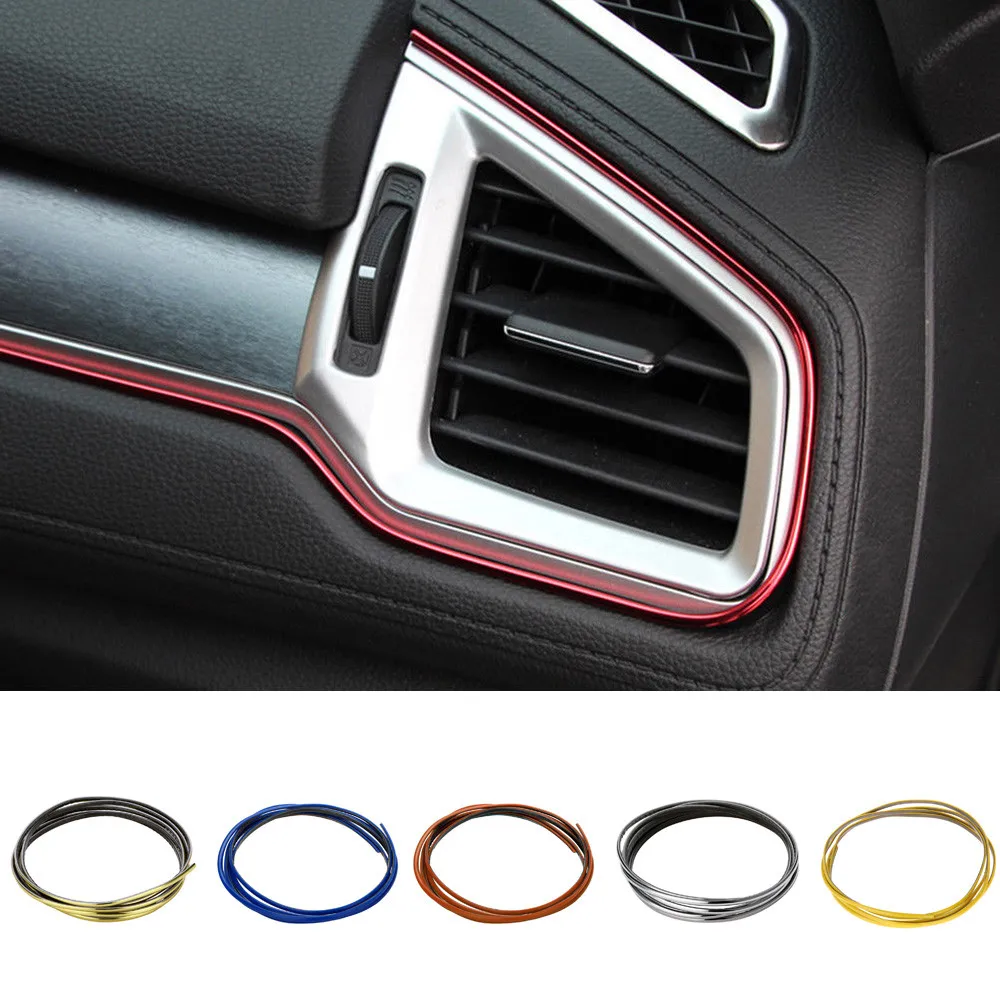 

Car-styling CARPRIE 2M Car Interior Decor Door Sticker Moulding Styling Strip Trim Decals Line dropship 7.17