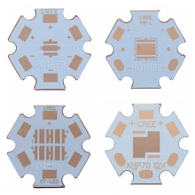 10 шт. 20 мм Cooper PCB Cree XPG XPG2 XPE XPE2 XML XML2 XHP50 XHP70 MKR 4 шт. 3535 светодиодный XPE XTE 6 в/12 В светодиодный радиатор 16 мм медная печатная плата