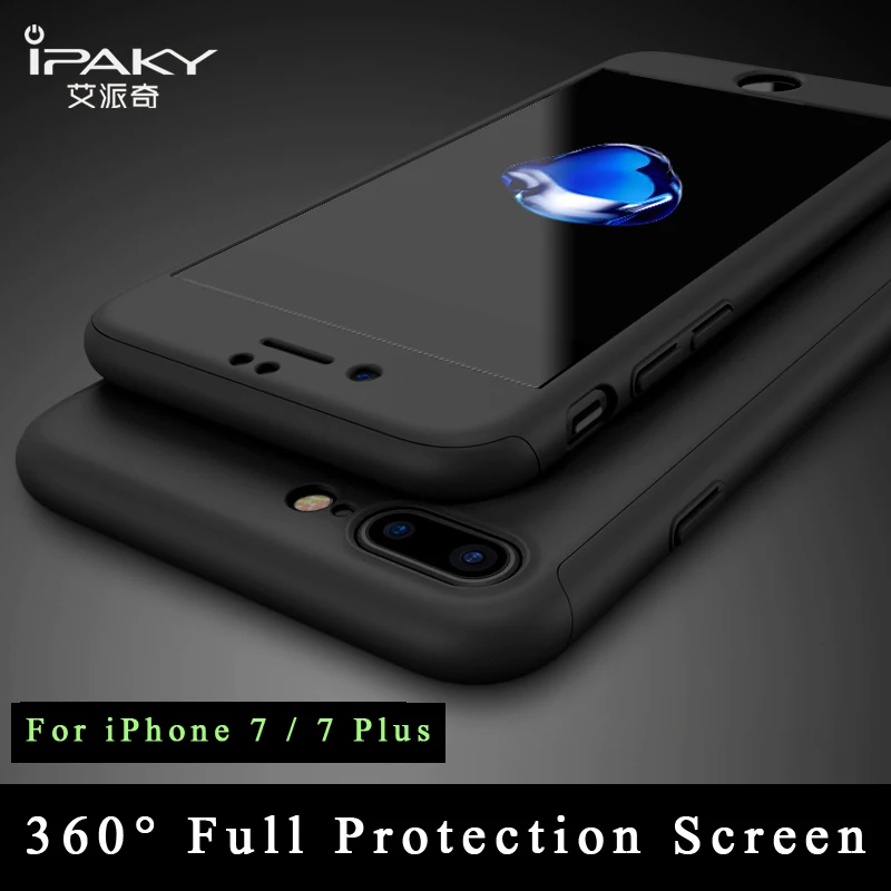 IPaky чехол для iphone 7 Plus 360 Полное покрытие Apple iPhone 8 + стеклянная пленка PC iphone7 8plus