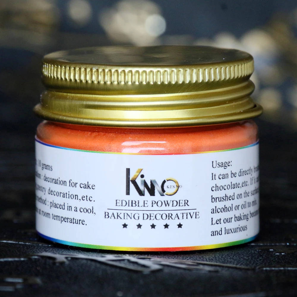 

10g per Bottle Orange Color Edible Food Powder,for Decorate Chocolate and Cake Arts Food Decoration Arts Food Grade Powder