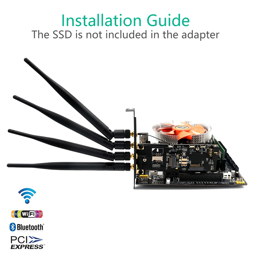 NGFF M.2 ключ A к PCI-e X1 адаптер для WiFi и Bluetooth карты, PCIe X1 Adpater, Wi-Fi PCI-E Card Adpater