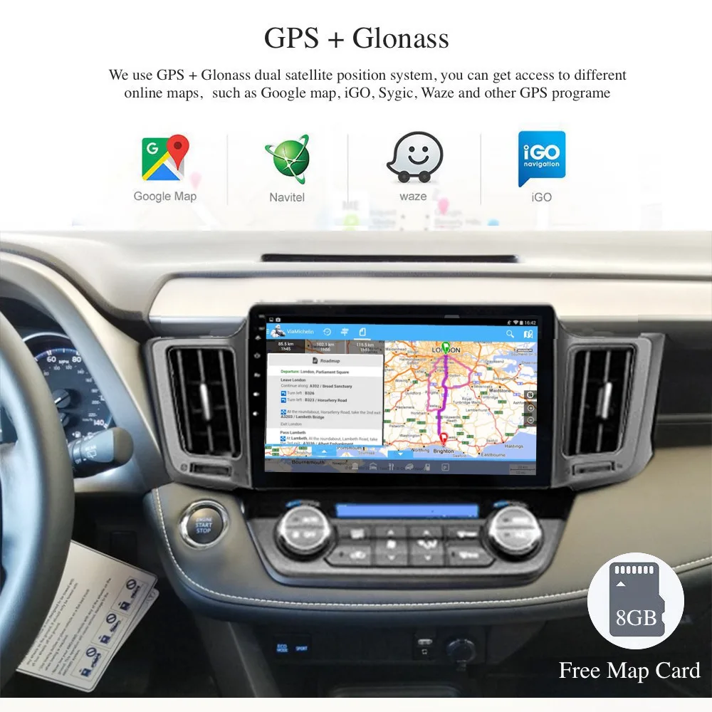 Автомобильный радиоприемник GPS Android 9 0 1 Din для Toyota RAV4 2017 2015 2016 радио 4 ядра