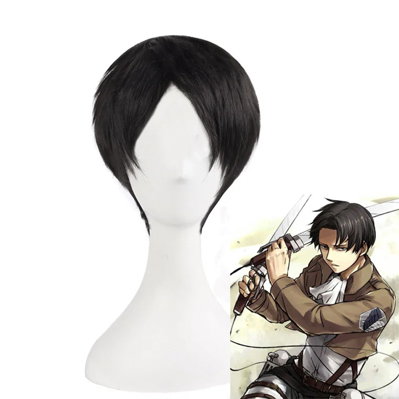 Coshome Attack On Titan Wigs Mikasa Levi Sasha Eren Cosplay Costume Wig Black Yellow And Brown Anime Short Hair (4)